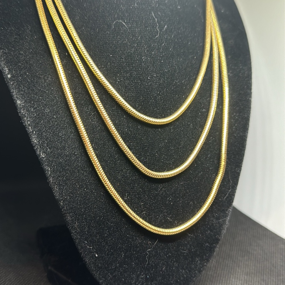 Vintage Signed Monet 52" Gold tone Snake Chain - Picture 2 of 4